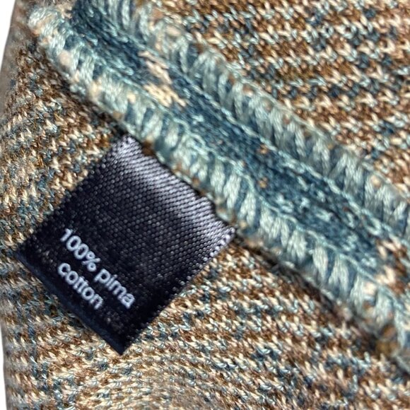 Peruvian Connection XS Floral Sheath Dress Cap Short Sleeve Green Blue Pima Cott - Picture 8 of 8